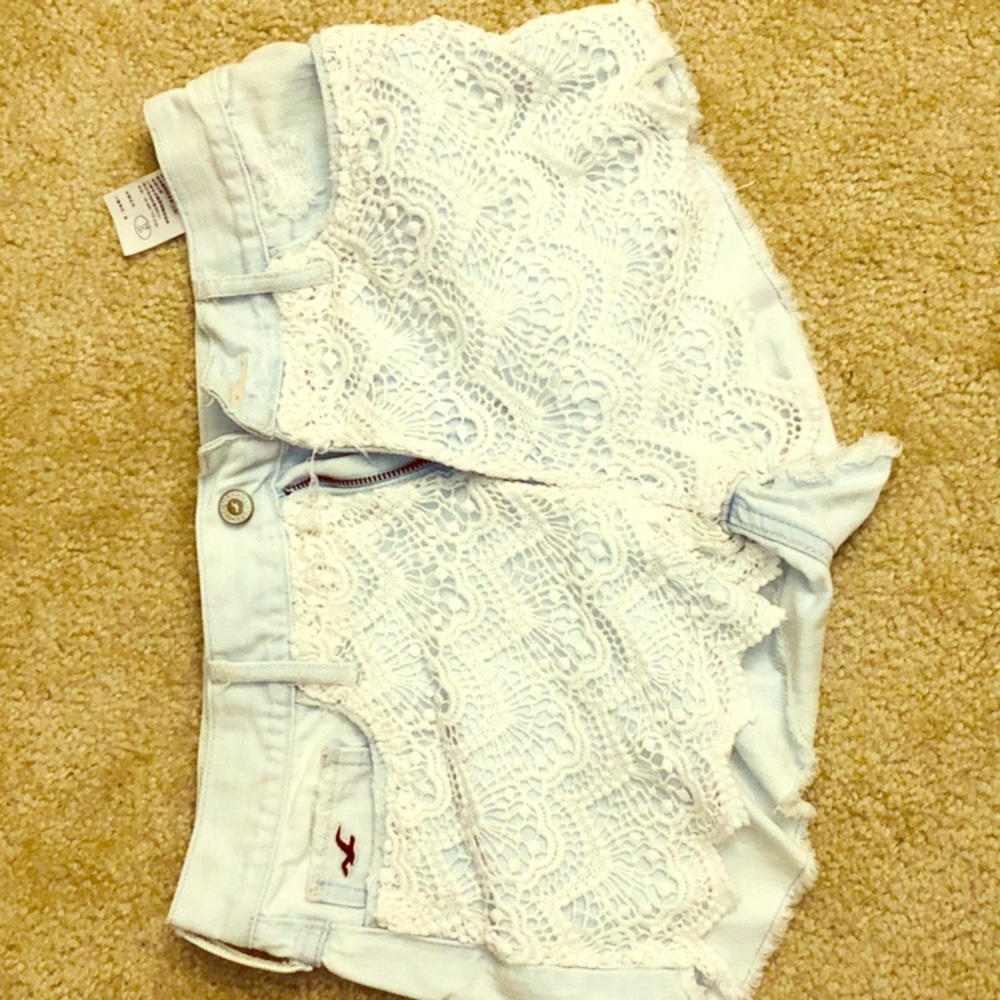 Crotchet light blue hollister shorts
